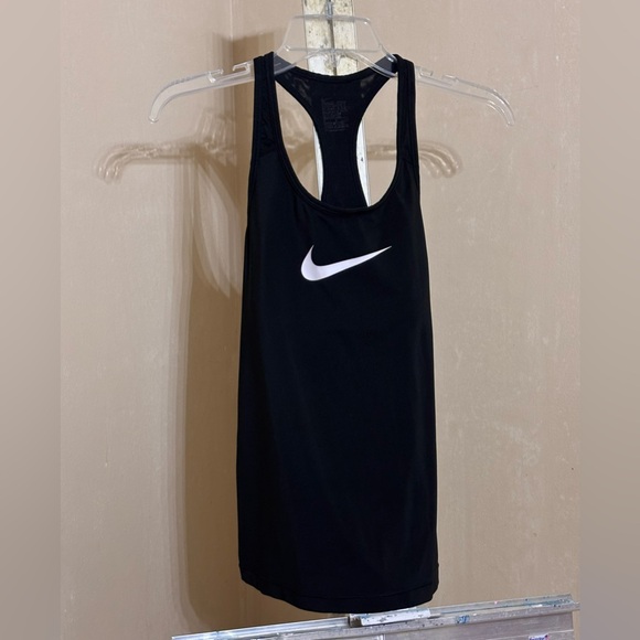 Nike Black Racerback Tank with White Accents Sz M - Picture 1 of 9